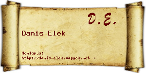 Danis Elek névjegykártya